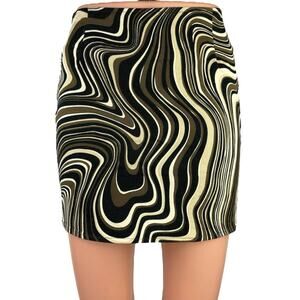 Urban Outfitters Motel Tie Dye Marble Swirl Ripple Straight Pelmo Mini Skirt XS